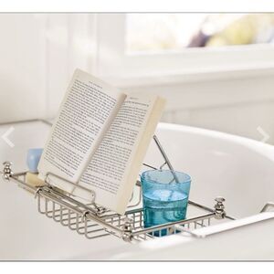 Pottery Barn Mercer Polished Nickel Bathroom Accessory Bathtub Caddy Read